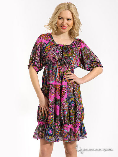 Платье Laura Marelli, цвет розовый, белый