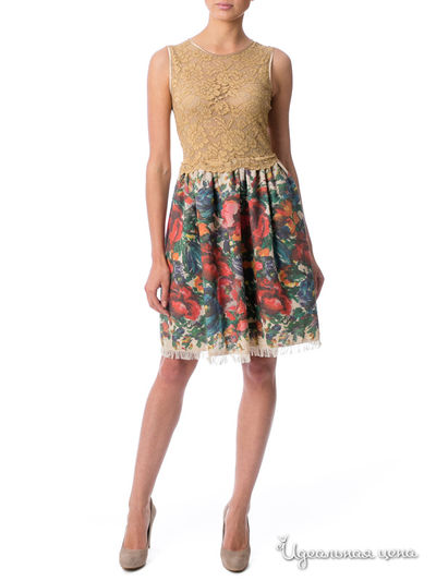 Платье (TA)markaStile, цвет бежевое, красное