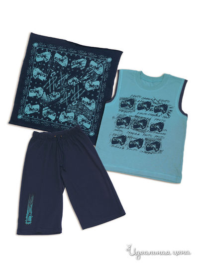 Комплект Апрель, цвет бирюзовый, темно-синий