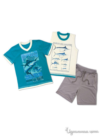 Комплект Апрель, цвет бирюзовый, коричневый