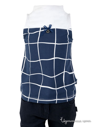 Майка Gulliver, цвет белая, темно-синяя