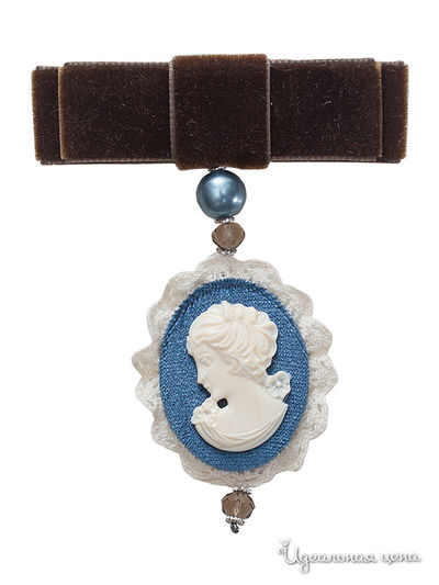 Брошь Le Coffre, цвет синий, белый