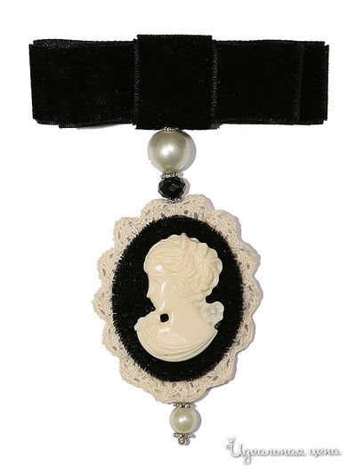 Брошь Le Coffre, цвет черная, белая