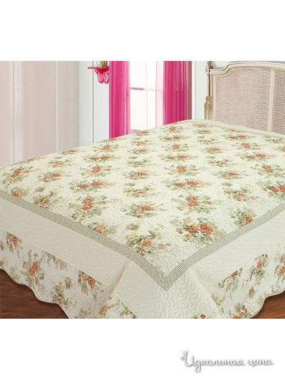 Покрывало 230х250 Budfashion, цвет кремовый, зеленый
