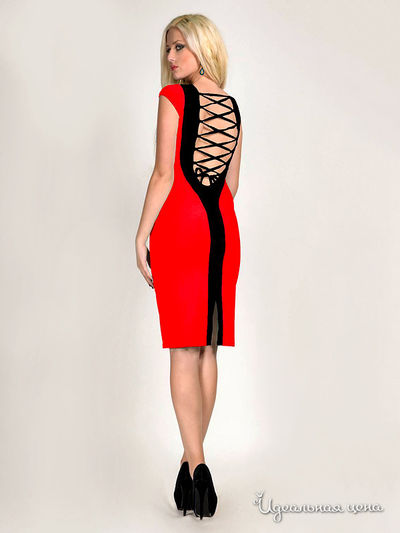 Платье La Cafe, цвет красный, черный