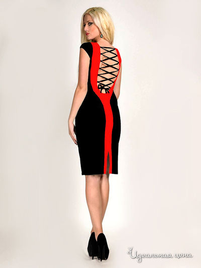 Платье La Cafe, цвет черный, красный