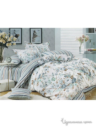 КПБ 2-спальное Kazanov.A., цвет голубой, белый