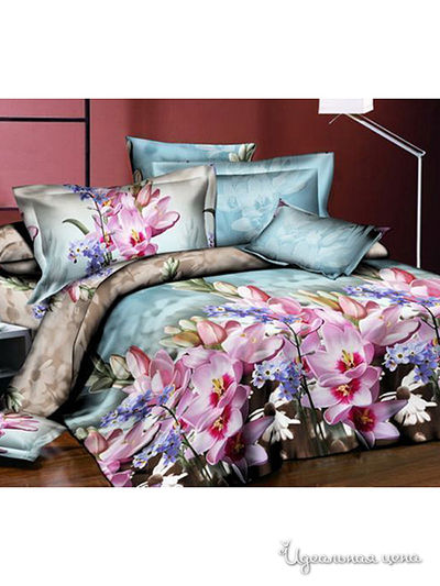 Комплект постельного белья евро 3D Традиция Текстиля, цвет мультиколор