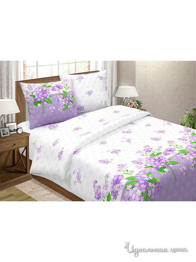 Комплект постельного белья 2-х спальный Традиция Текстиля, цвет сиреневый, белый