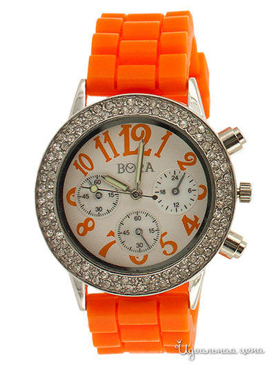 Часы наручные Bora, цвет оранжевый