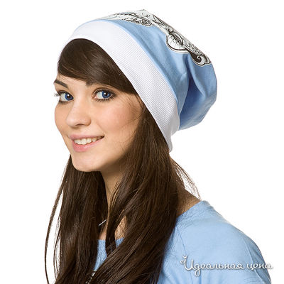 Шапка Curly House, цвет цвет белый / голубой