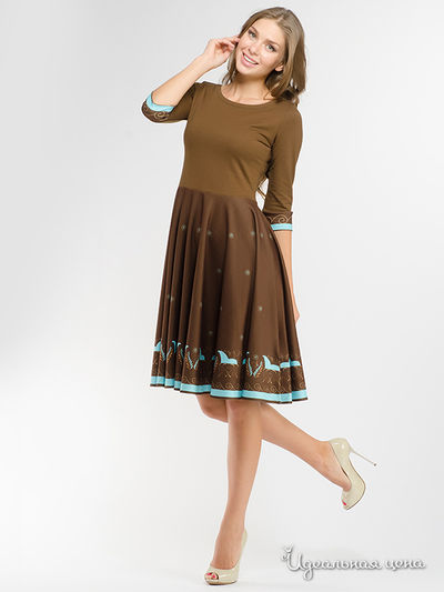 Платье Анна Чапман, цвет коричневое