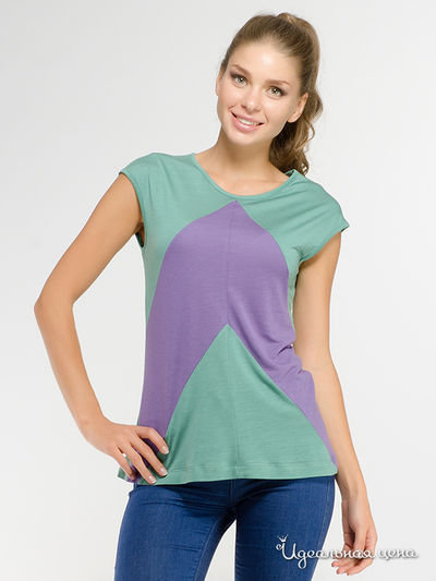 Футболка Анна Чапман, цвет зеленая, сиреневая
