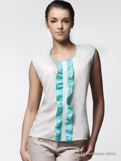 Блуза Awama, цвет белый, зеленый