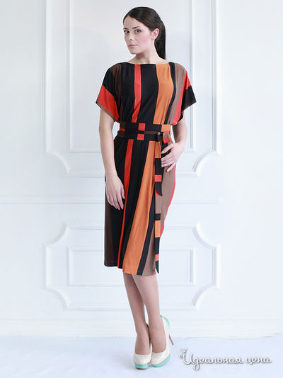 Платье M.A.K.K.O., цвет черный, рыжий