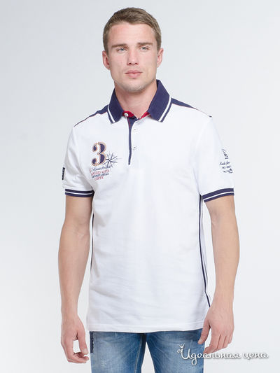 Поло M. Conte, цвет белый, синий