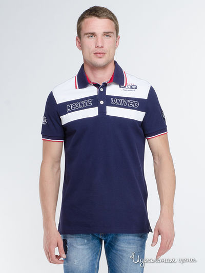 Поло M. Conte, цвет синий, белый