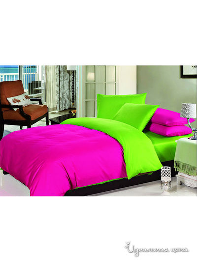 Комплект постельного белья 1,5 спальный Dream Time Store, цвет розовый, салатовый