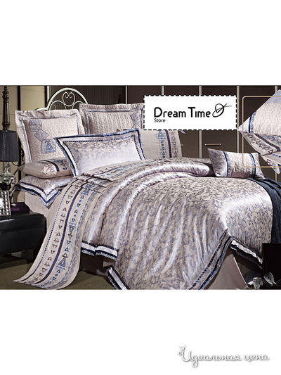 Комплект постельного белья евро Dream Time Store, цвет серый