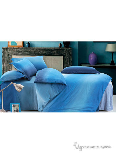 Комплект постельного белья евро Dream Time Store, цвет голубой
