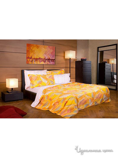 Комплект постельного белья евро Dream Time Store, цвет желтый