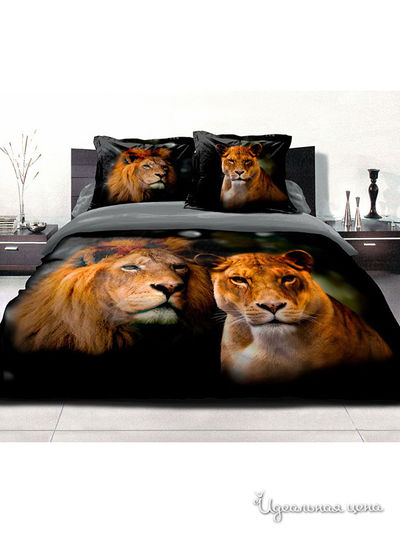 Комплект постельного белья Евро Famille, цвет мультиколор