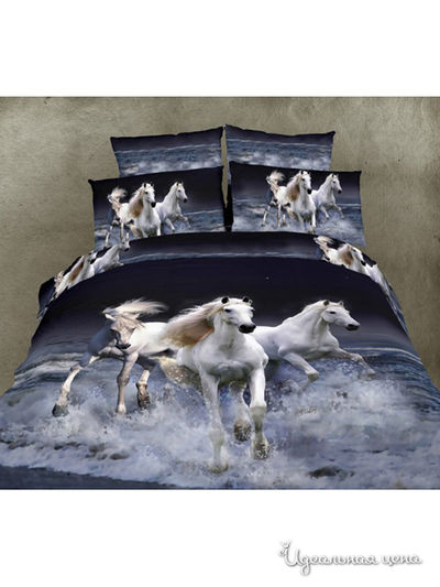 Комплект постельного белья Евро Famille, цвет мультиколор