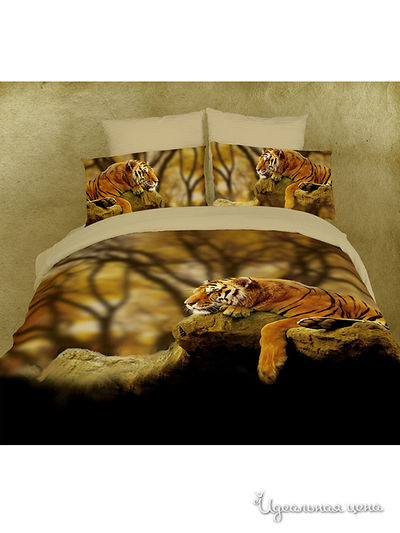 Комплект постельного белья Евро Famille, цвет мультиколор