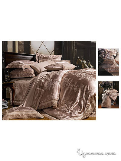 Комплект постельного белья, Евро Famille, цвет коричневый