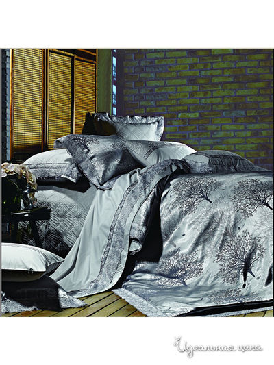 Комплект постельного белья, Евро Famille, цвет синий