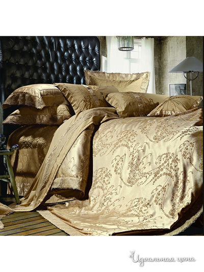 Комплект постельного белья, Евро Famille, цвет бежевый
