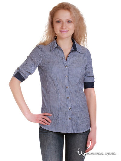 Рубашка C'est Beau la Vie!, цвет синий, белый, полоска