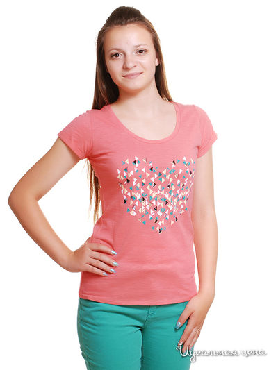 Футболка C'est Beau la Vie!, цвет коралловый, принт