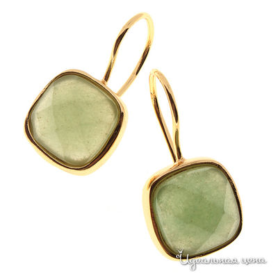 Серьги Migura, цвет золотой, светло-зеленый