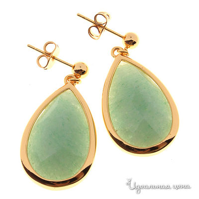 Серьги Migura, цвет золотой, светло-зеленый