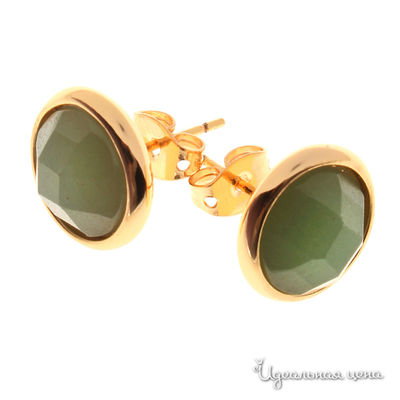 Серьги Migura, цвет золотой, светло-зеленый
