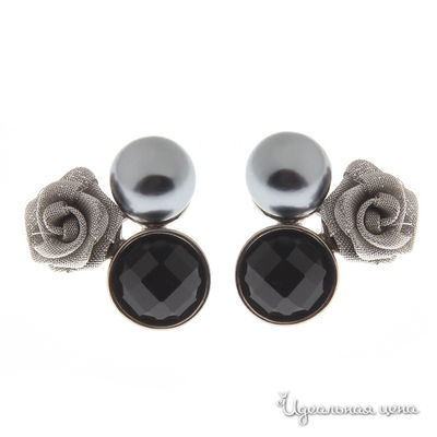 Серьги Эсмеральда, цвет серебряный, серый, черный
