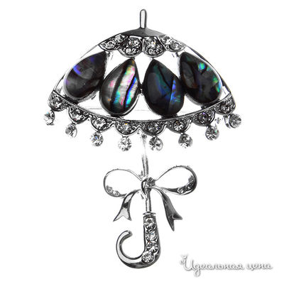 Брошь Migura, цвет серый, синий