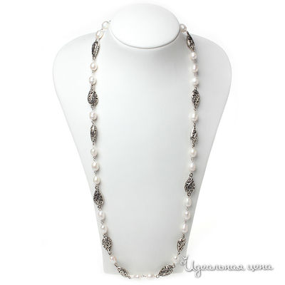 Бусы Migura, цвет белый, серебряный