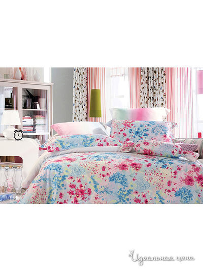 Комплект постельного белья Евро, 70*70 см Tiffany's Secret, цвет белый, голубой, розовый