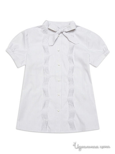 Блуза S’COOL!, цвет белый, серый