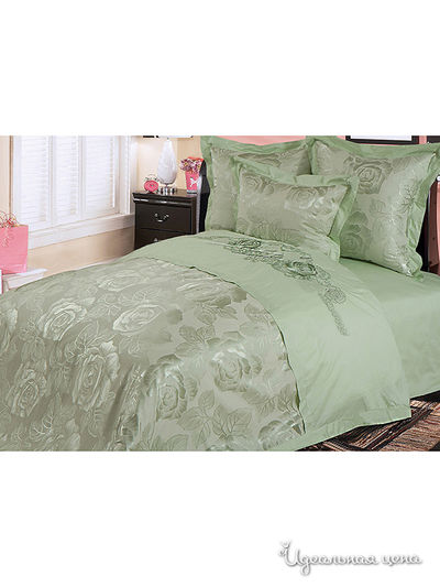 КПБ двуспальный с европростыней Goldtex, цвет зеленый