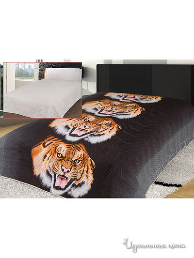 Покрывало, 215*240 см Goldtex, цвет черный, коричневый