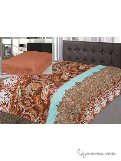 Покрывало, 215*240 см Goldtex, цвет коричневый, голубой