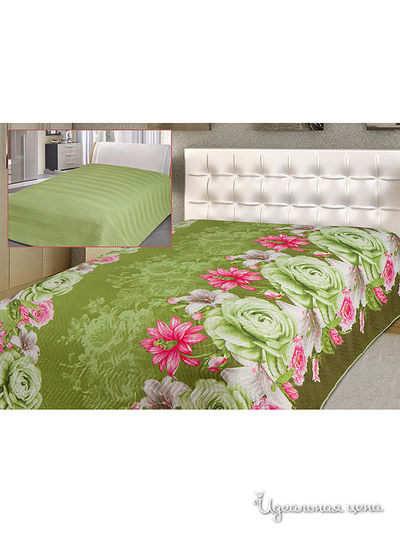 Покрывало стеганое двухстороннее, 215х240 см Goldtex, цвет зеленый