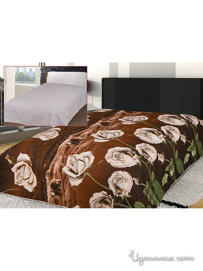 Покрывало стеганое двухстороннее, 215х240 см Goldtex, цвет коричневый