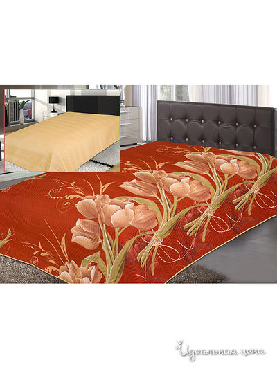 Покрывало стеганое двухстороннее, 215х240 см Goldtex, цвет коричневый