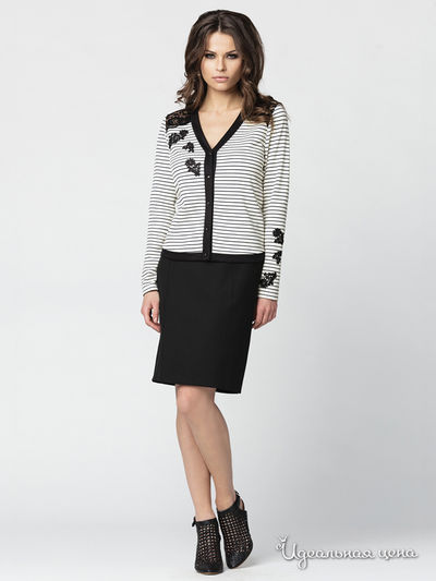 Кардиган E. Levy, цвет черно-белый