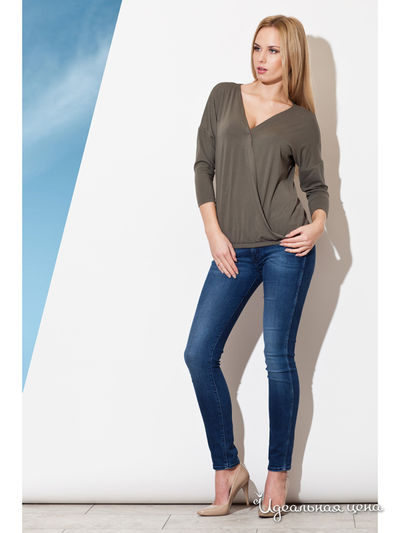 Блуза Figl, цвет оливковый