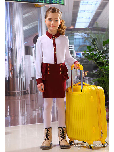 Блуза Маленькая Леди, цвет белый, бордовый